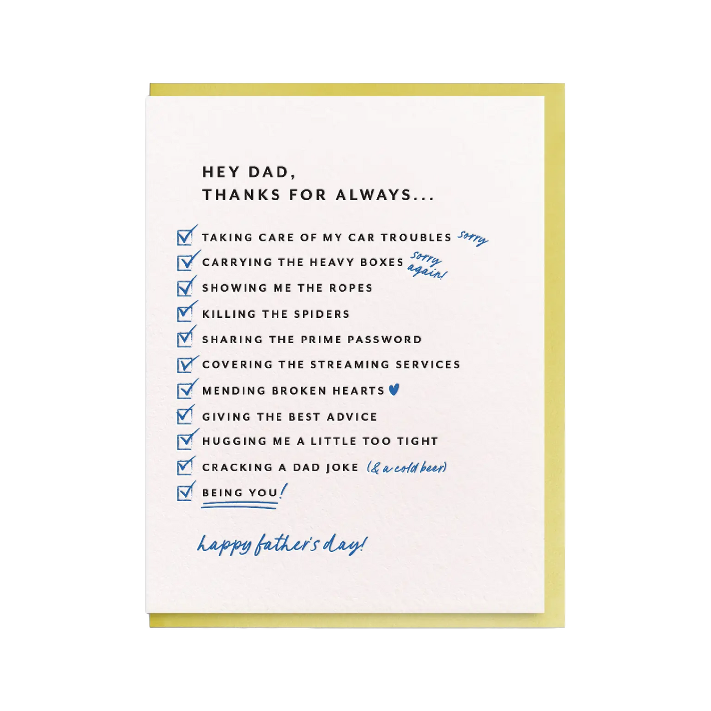 Dad List Father's Day Card by Dahlia Press