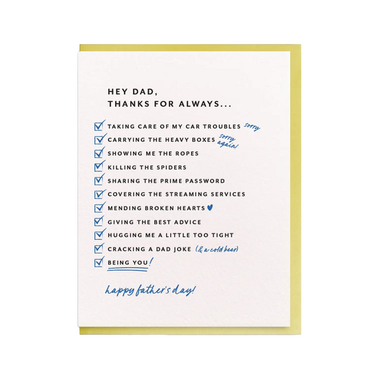 Dad List Father's Day Card by Dahlia Press