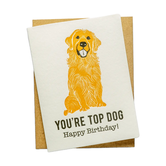 Top Dog Birthday Card by Color Box Design & Letterpress