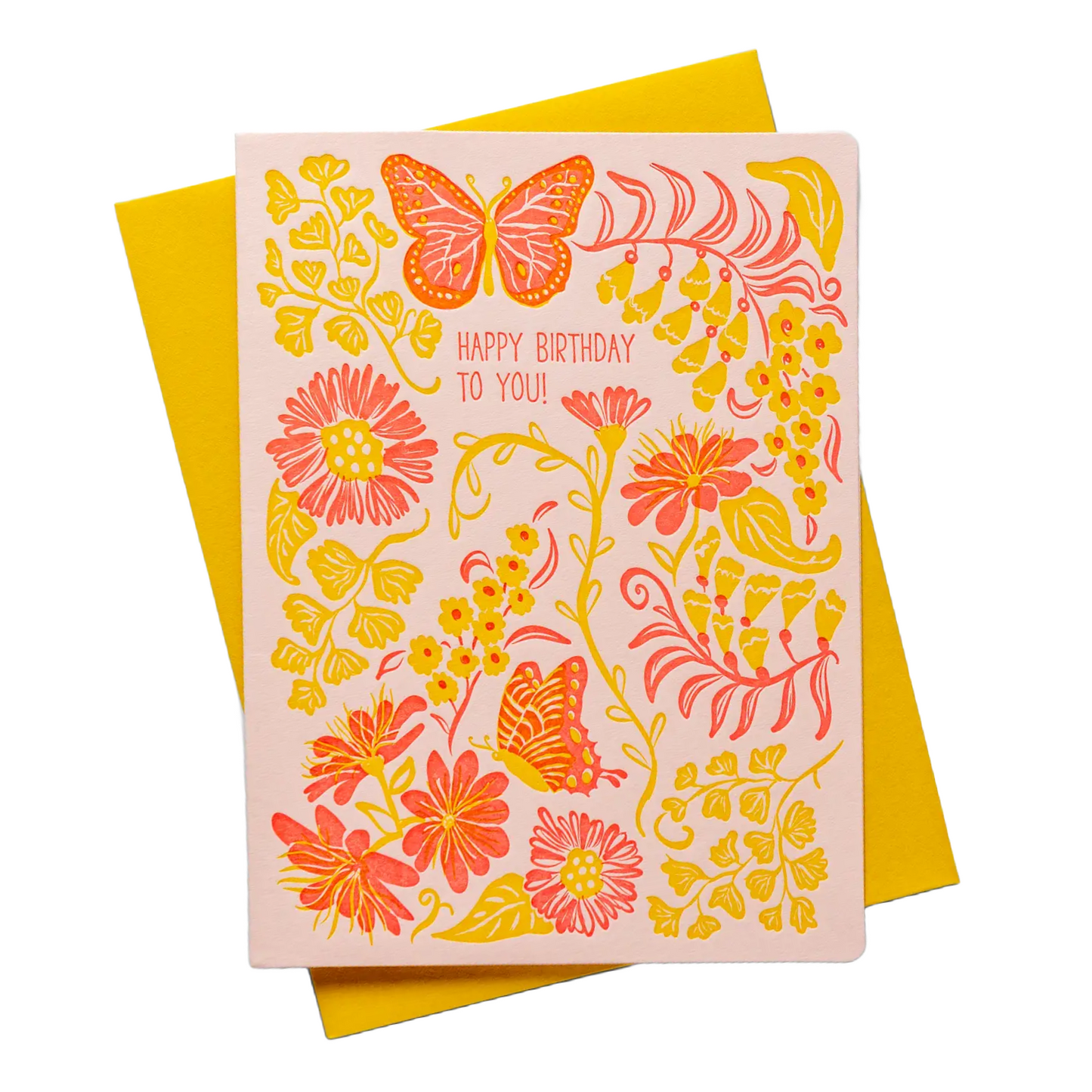 Floral Letterpress Birthday Card by Color Box Design & Letterpress