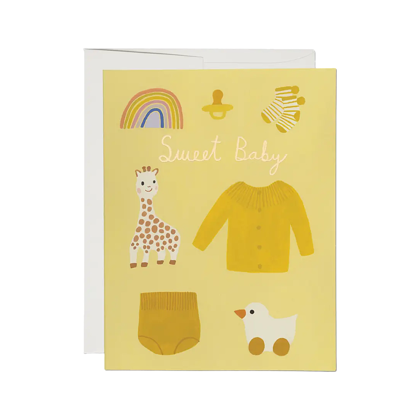 Yellow Baby Card by Red Cap Cards