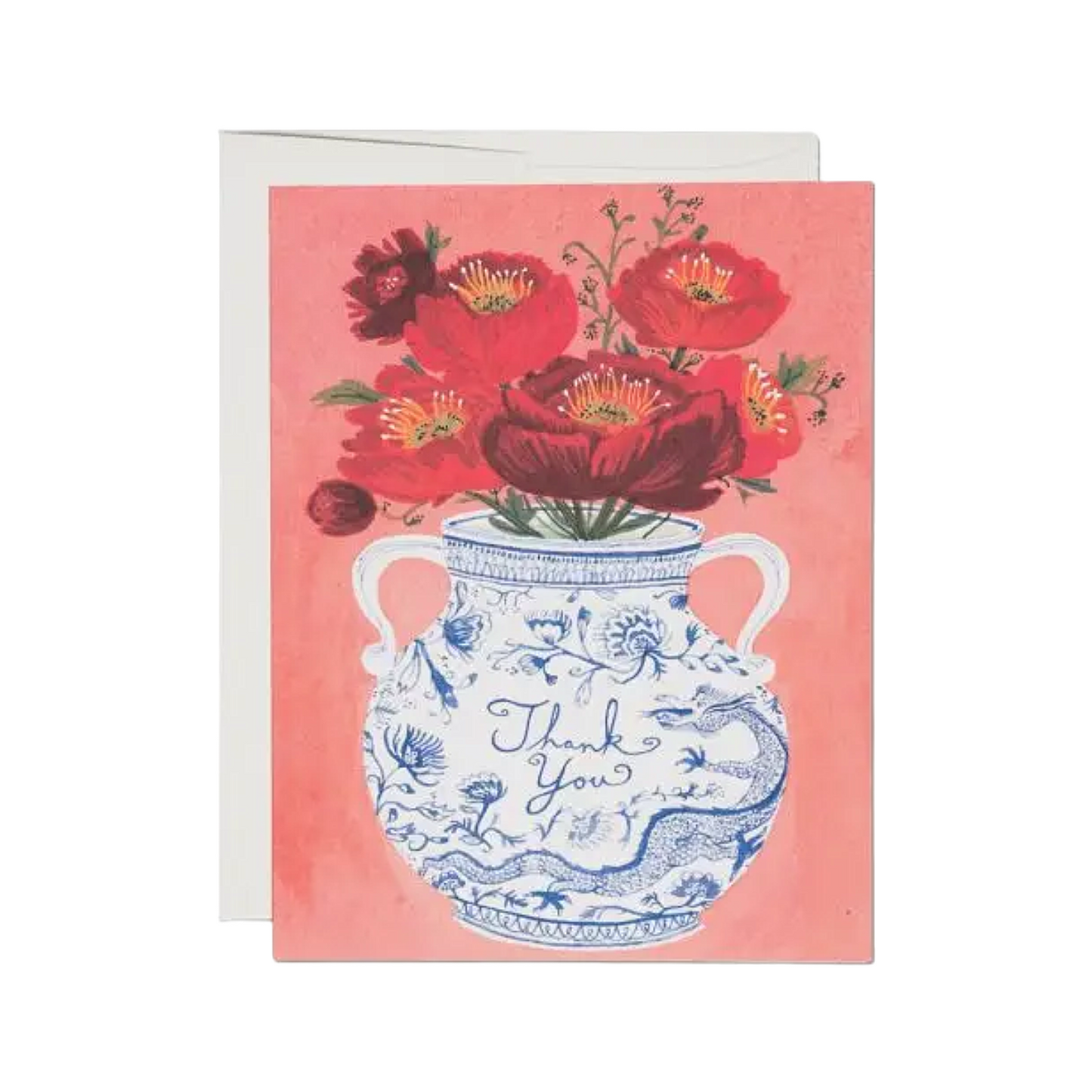 Dragon Vase Thank You Card by Red Cap Cards