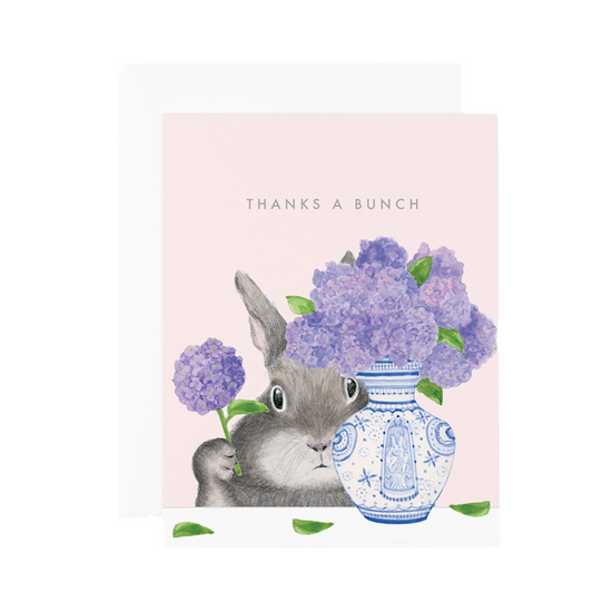 Lilac Bunny Thank You Card by Dear Hancock