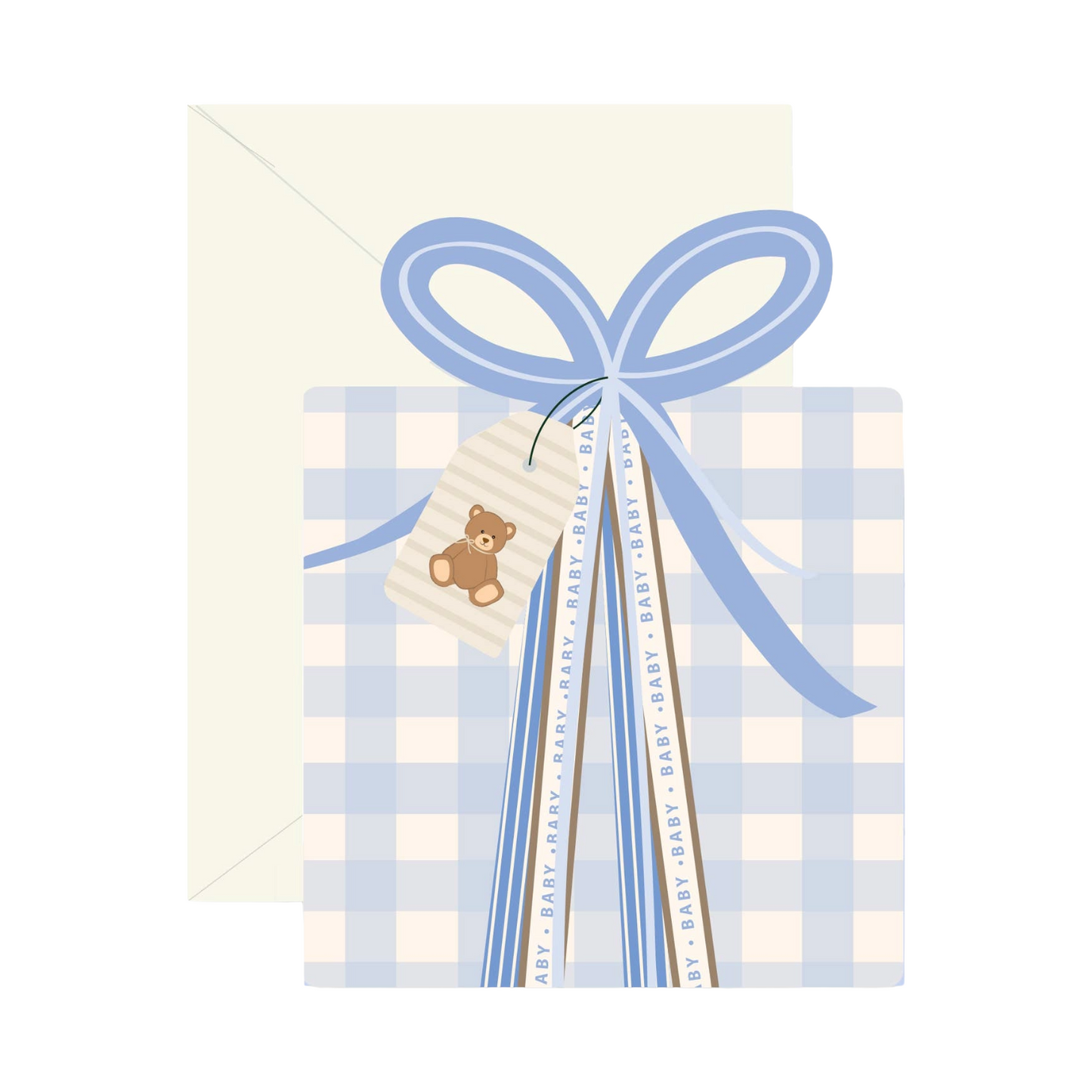 Blue Gingham Baby Gift Card