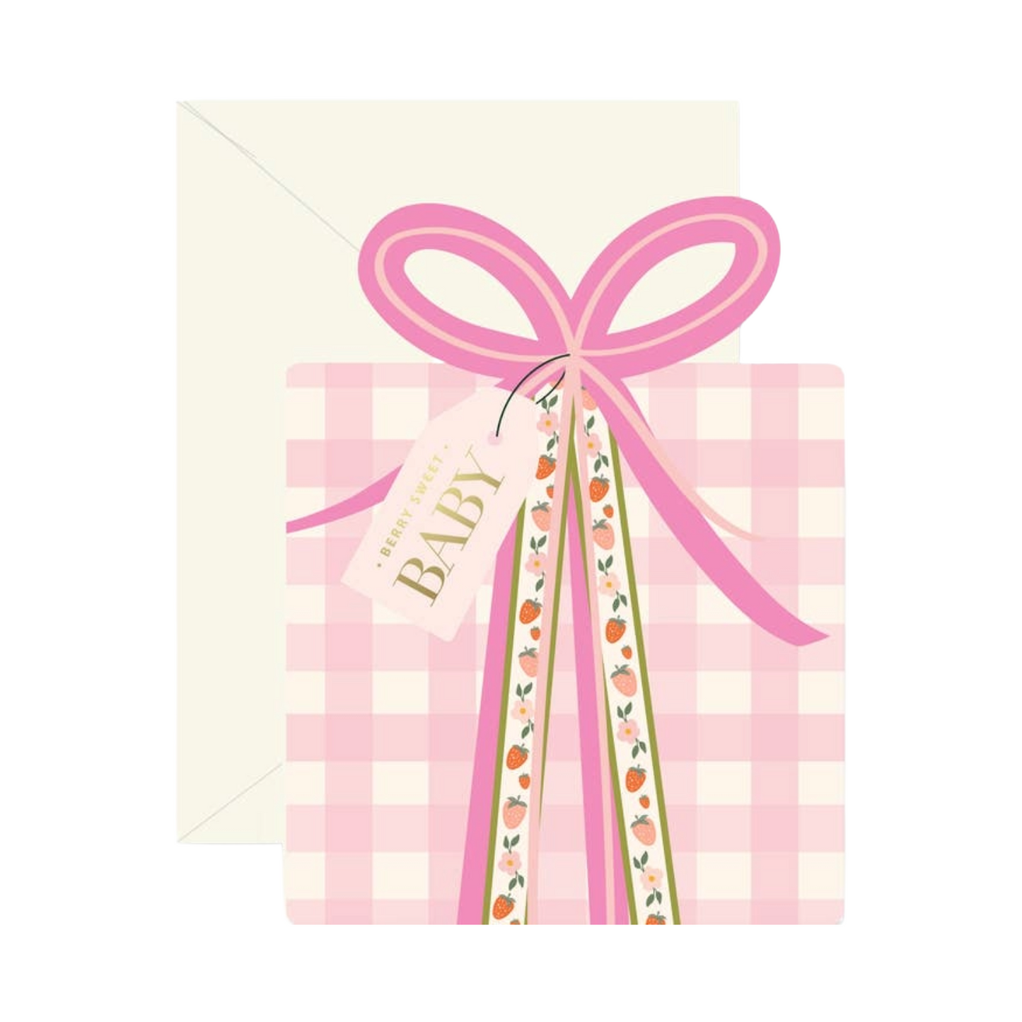 Pink Gingham Baby Gift Card