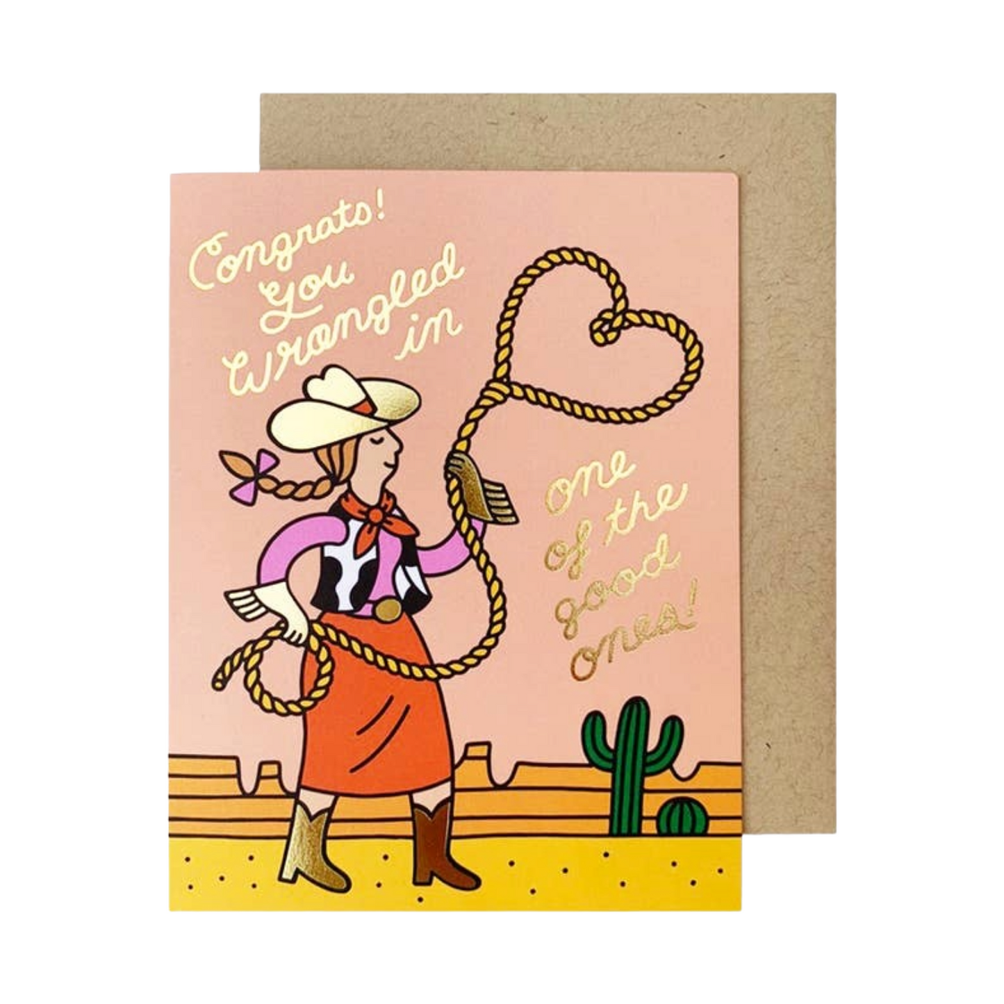 Wrangled in A Good One Engagement Card