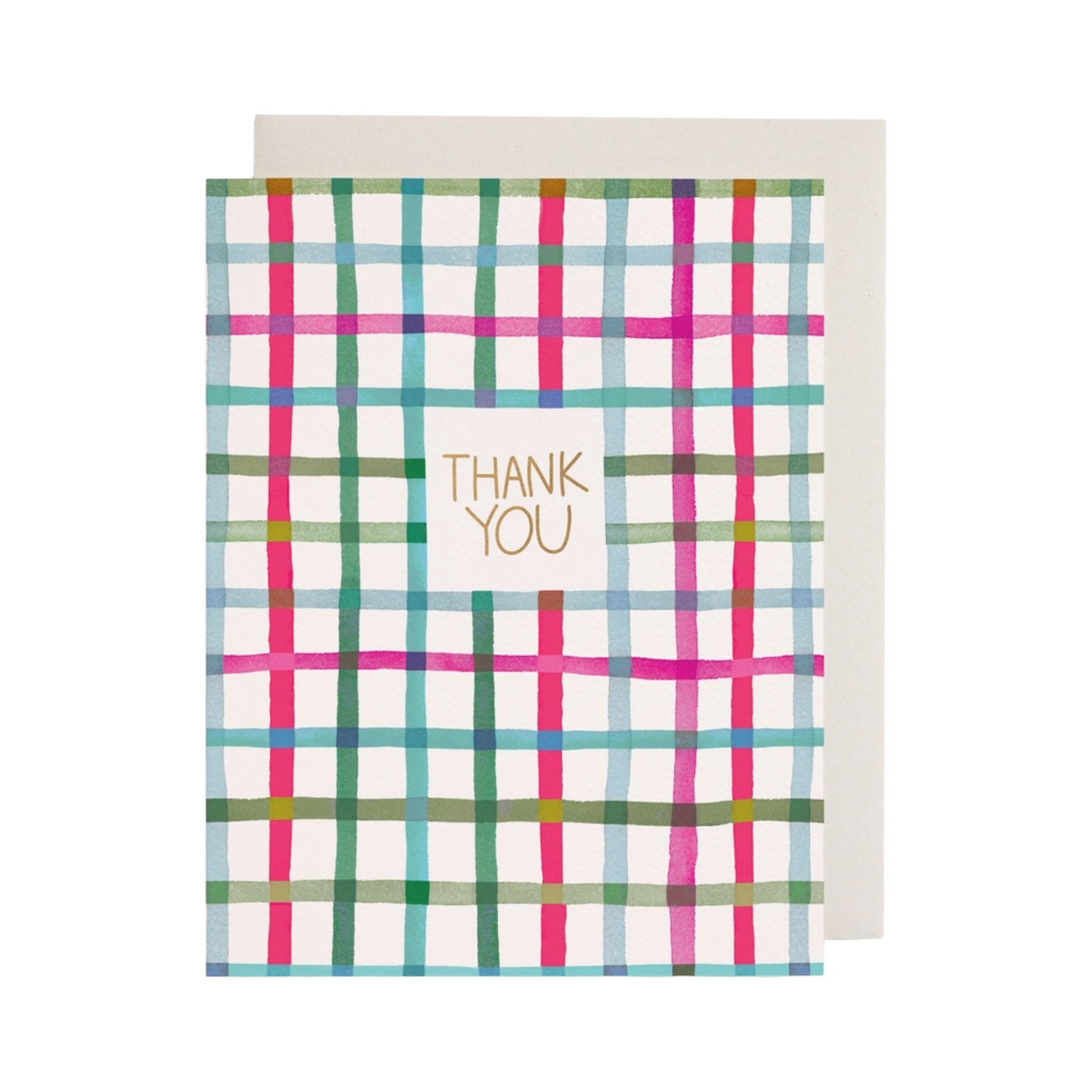Happy Plaid Thank You Card