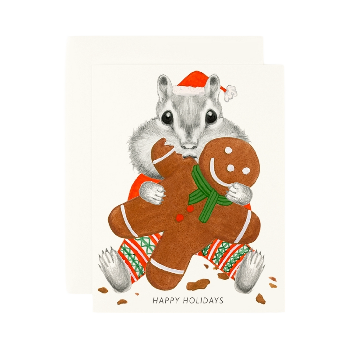 Chipmunk Eating Gingerbread Card