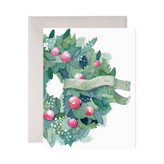 Comfort & Joy Wreath Card by E. Frances Paper