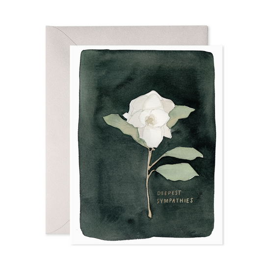 White Flower Sympathy Card by E. Frances