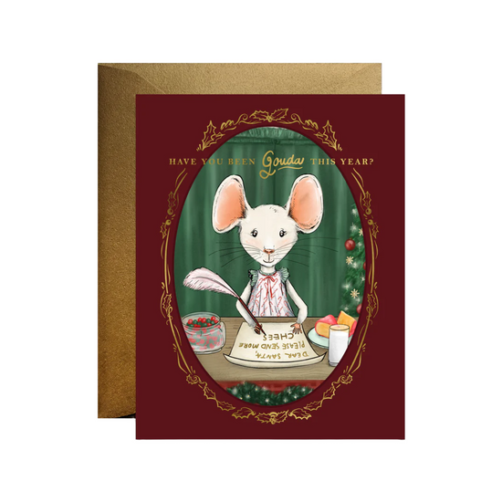 Gouda Christmas Mouse Card by Good JuJu Ink