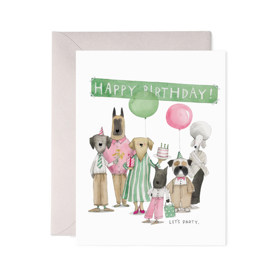 Dog Party Birthday Card by E. Frances Paper