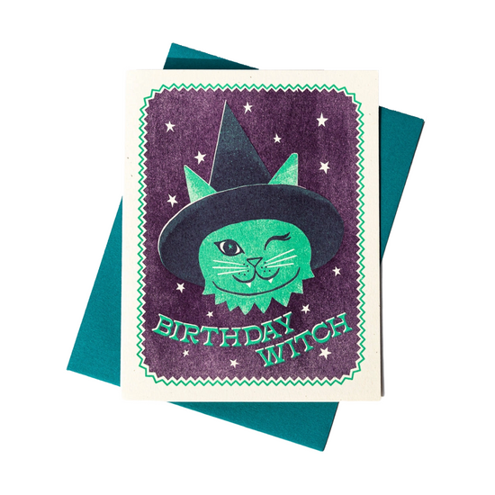 Winky Witch Birthday Card by Bromstad Printing Co.