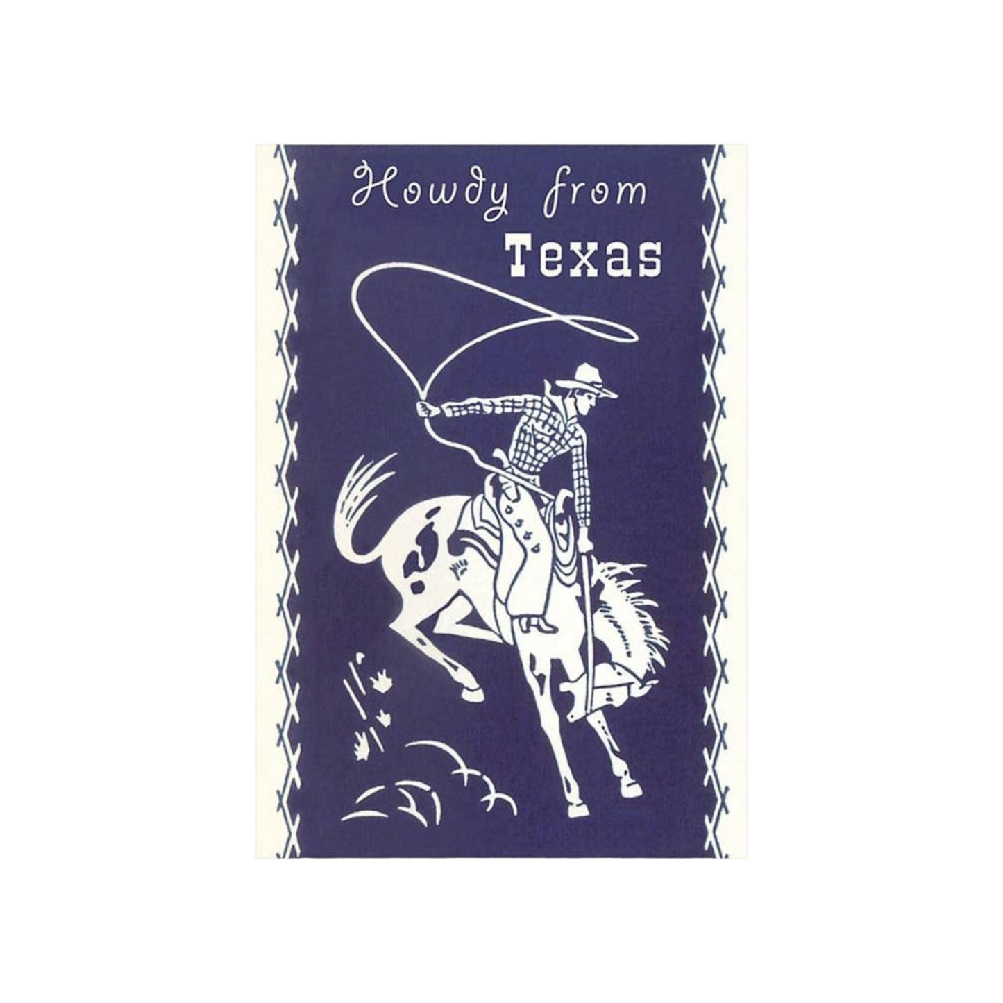 Blue Bucking Bronco Postcard