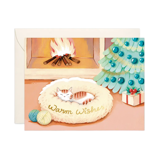 Cat Warm Wishes Card by JooJoo Paper