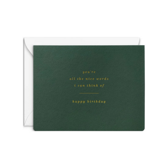 Nice Words Birthday Card by Smitten On Paper