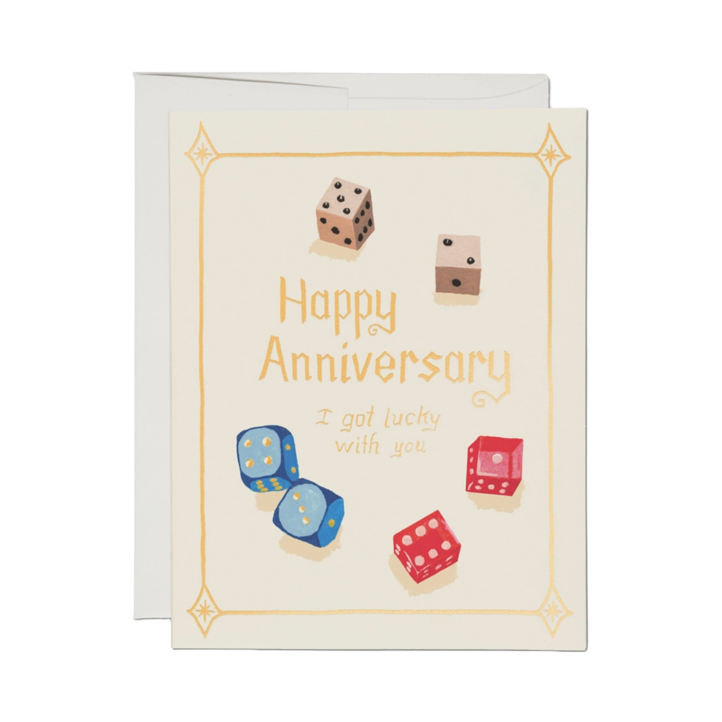 Lucky Dice Anniversary Card by Red Cap Cards