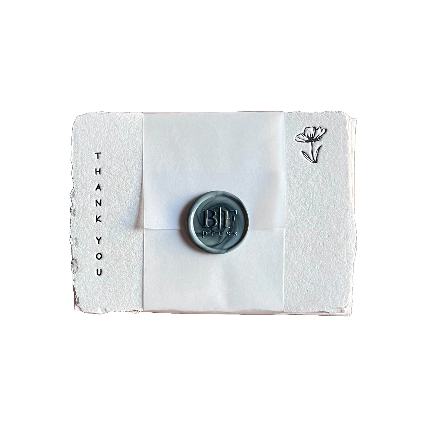 Letterpress Handmade Thank You Set  by Bat Flower Press