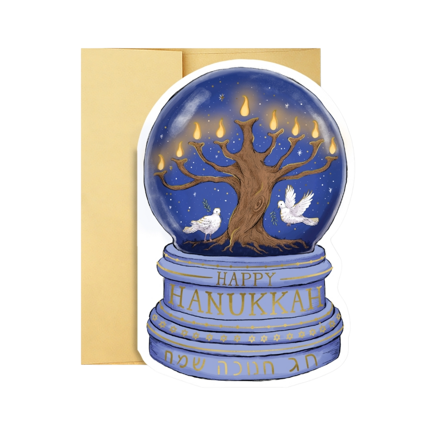 Happy Hanukkah Snowglobe Card