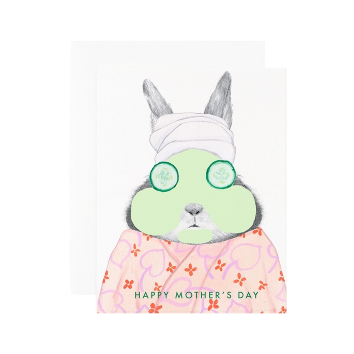 Hand-Drawn Spa Bunny Card