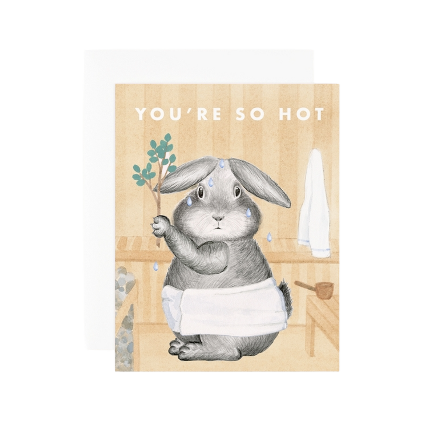 Sauna Bunny Card