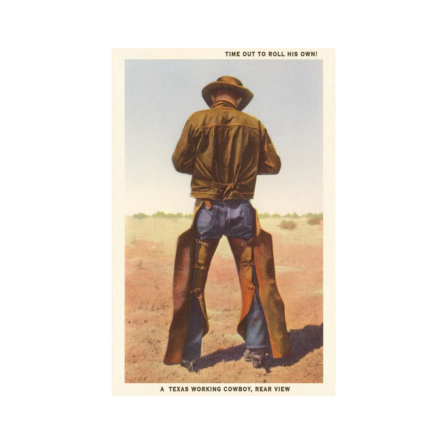 Cowboy Rolling Cigarette Postcard by Found Image Press