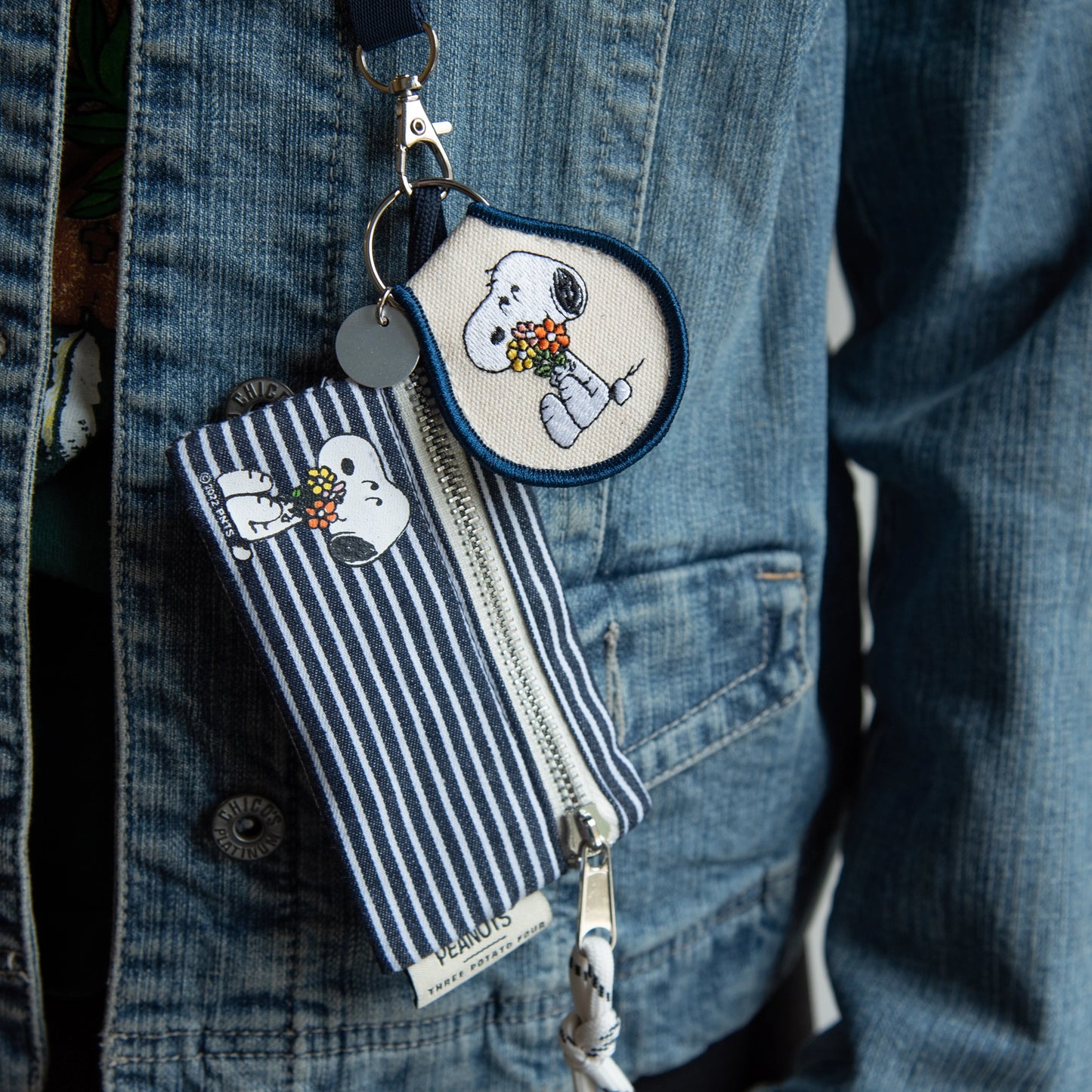 Peanuts® Snoopy Flower Bouquet Patch Keychain