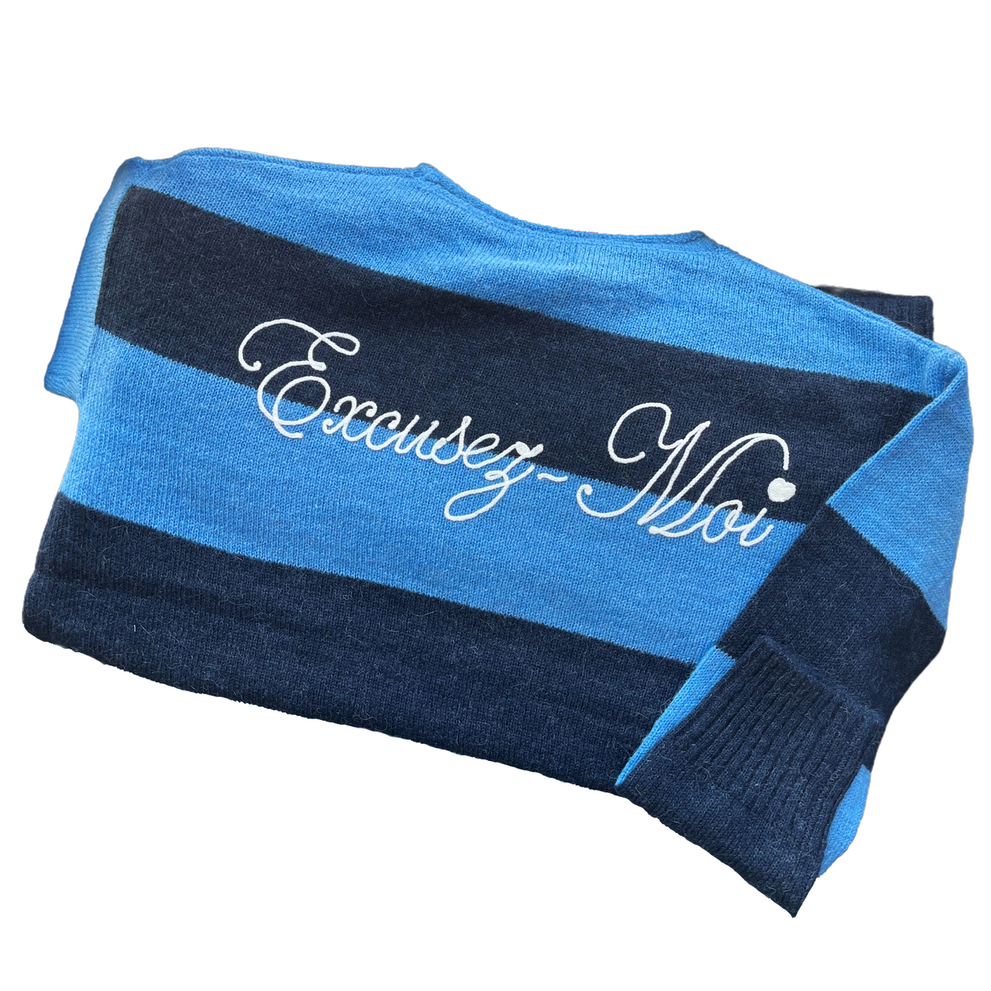 Embroidered Bold Stripe Tunic Sweater