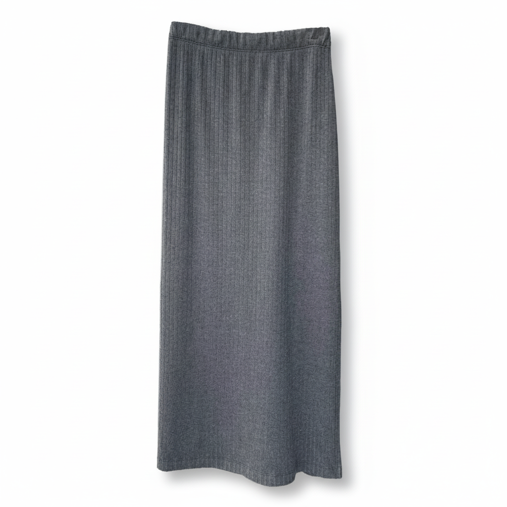 Lofty Poorboy Side Slit Midi Skirt, Black