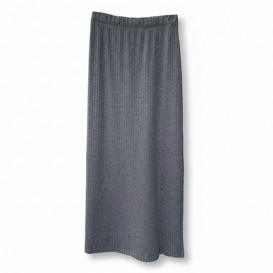 Lofty Poorboy Side Slit Midi Skirt, Black