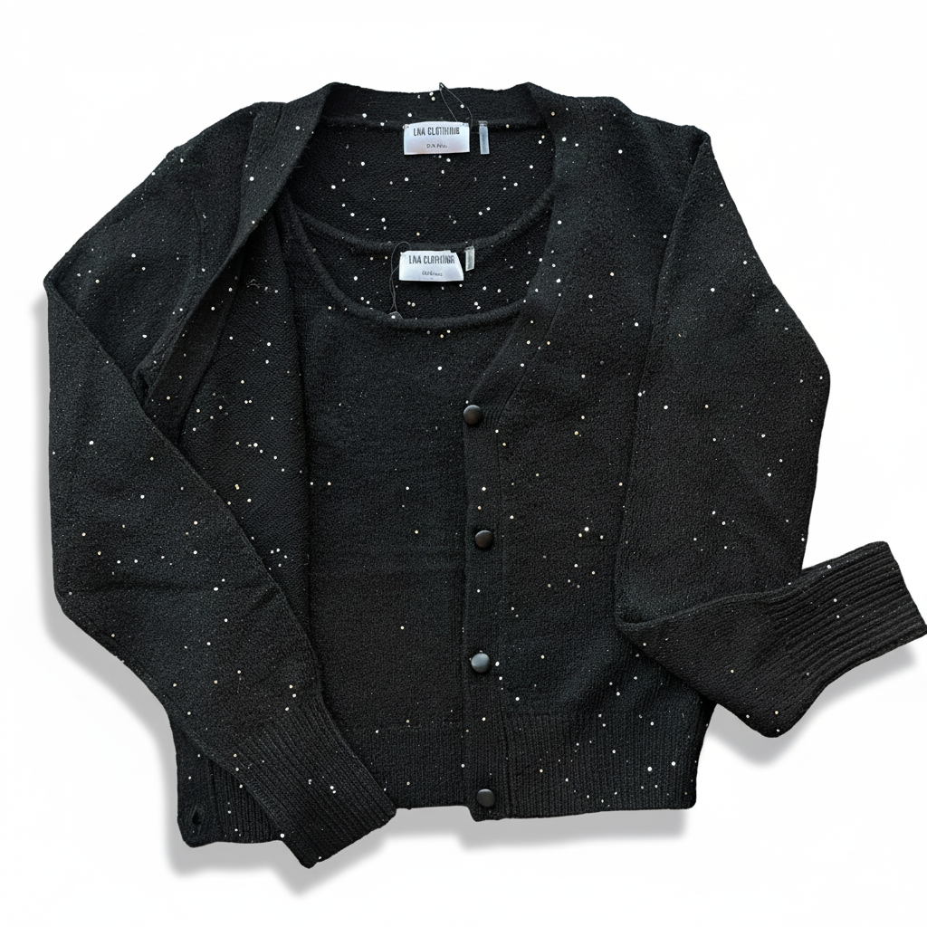 Sparkle Knit Cardigan Set