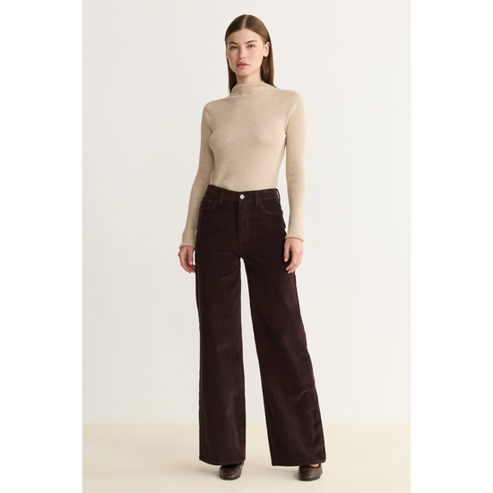 NCE Cord Wide Leg Pant, Americano by Warp + Weft