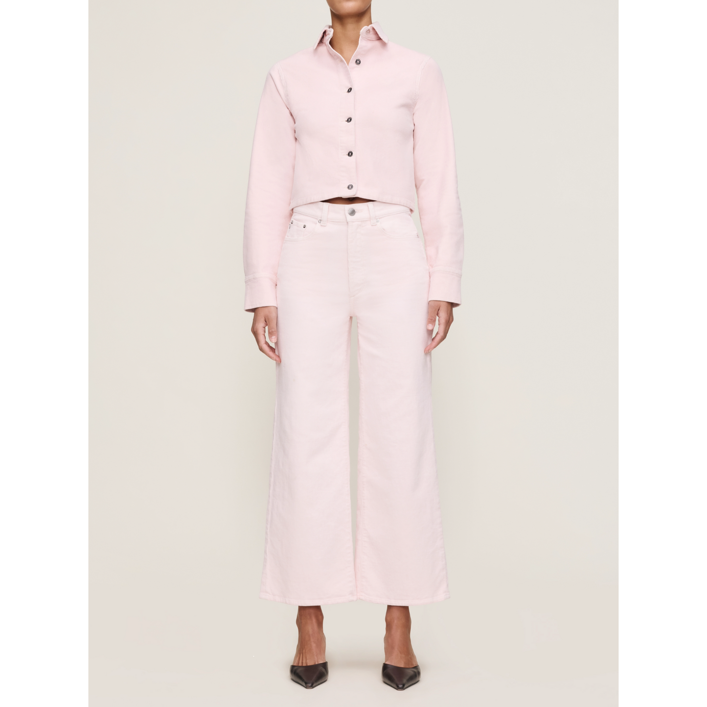 Hepburn Wide Leg High Rise Ankle, Powder Pink by DL1961
