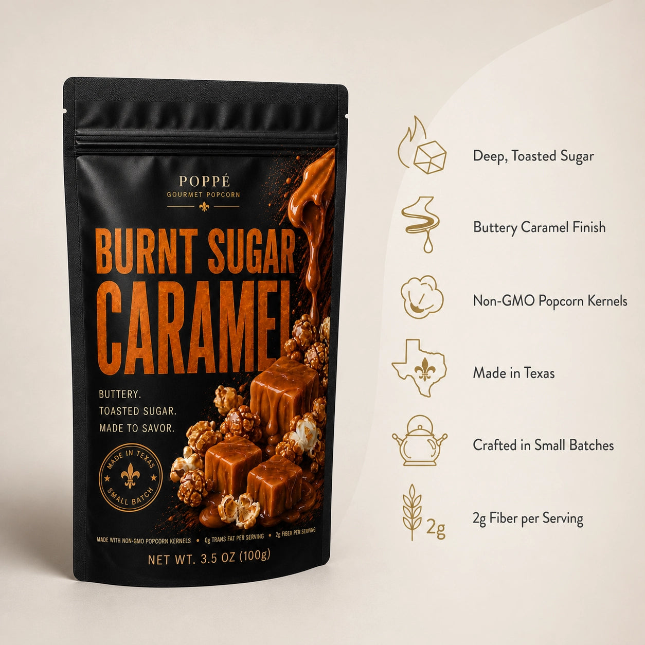 Burnt Sugar Caramel Gourmet Popcorn