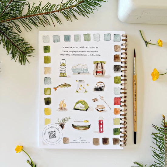 Load image into Gallery viewer, Camping Watercolor Workbook by Emily Lex Studio
