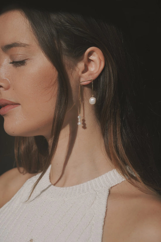 Toni Earrings - Pearl by Lindsay Lewis