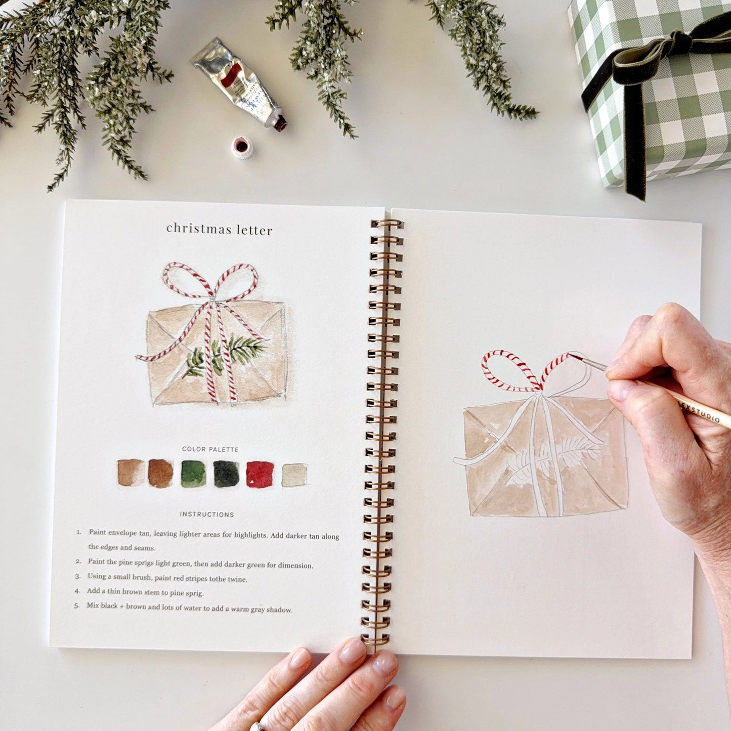 Classic Christmas Watercolor Workbook
