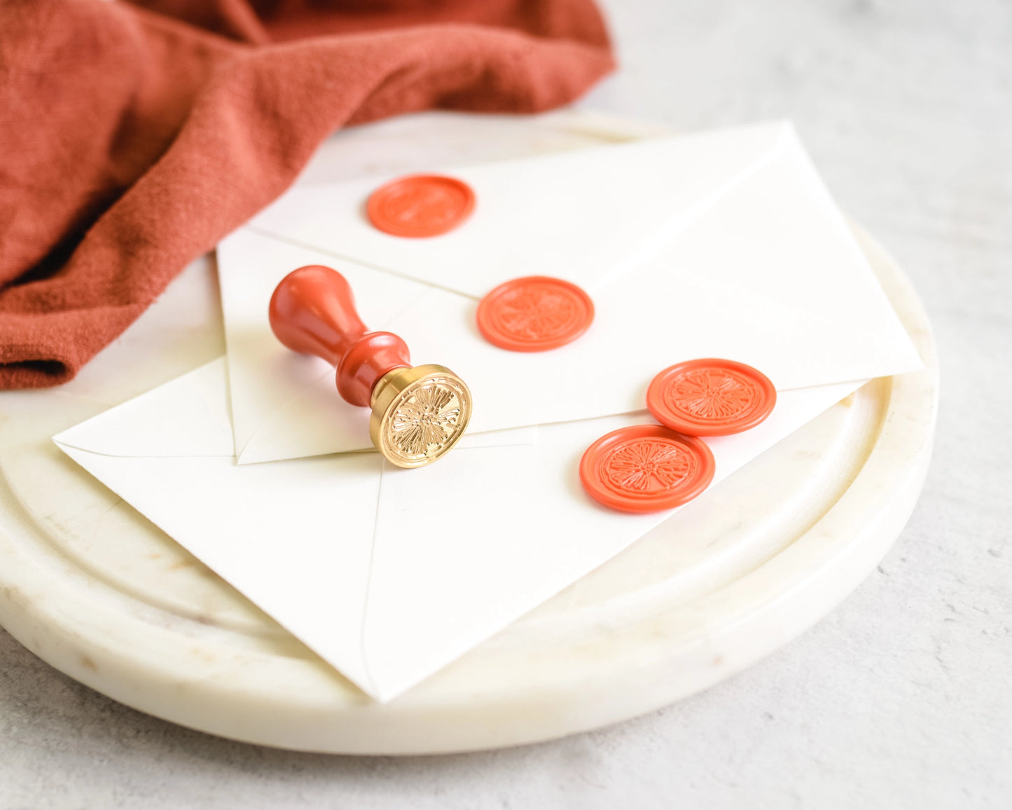 Wax Seal Stamp and Wax Stick Set in Citrus Fruit