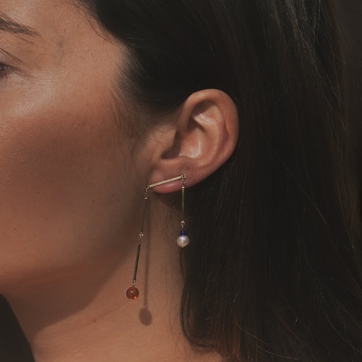 Toni Earrings - Glass and Pearl by Lindsay Lewis