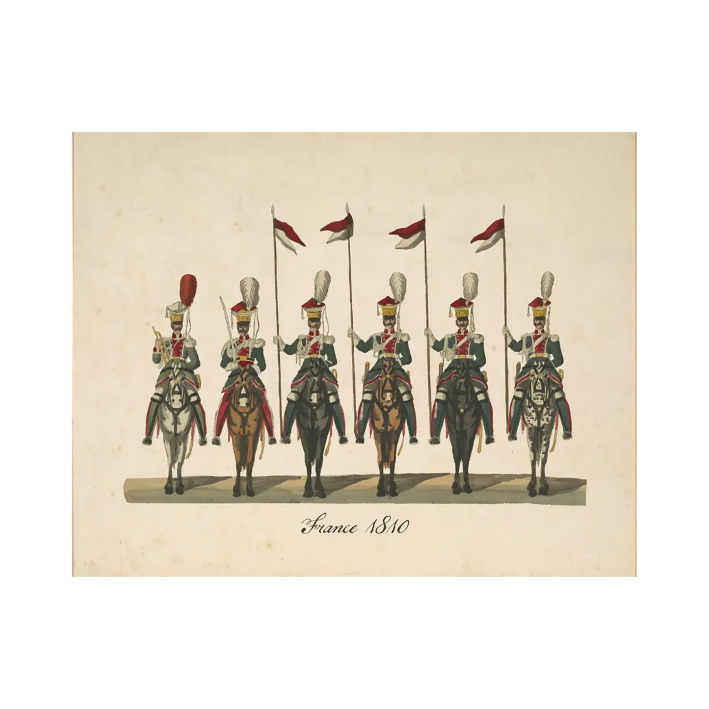 French Soldiers Art Print, Framed by Antique Curiosities