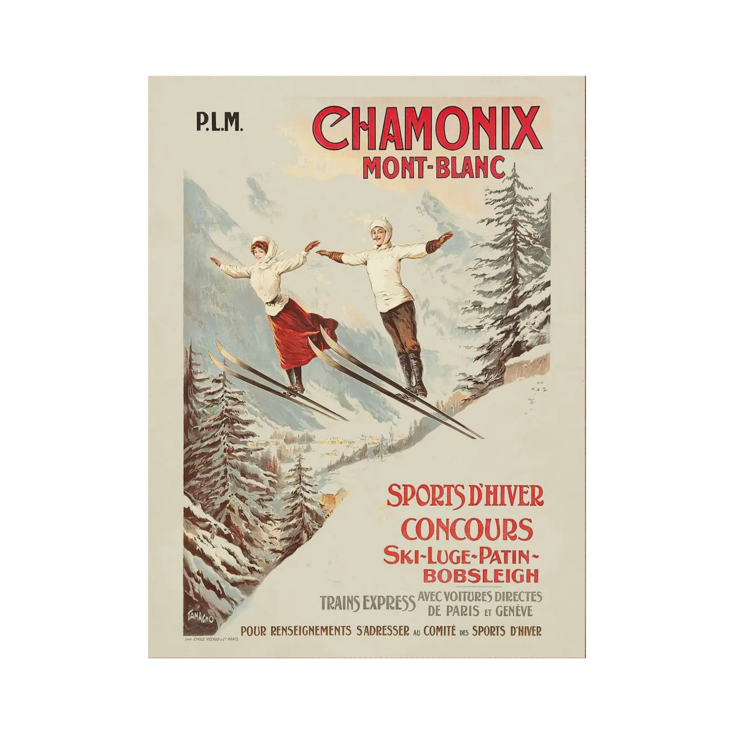 Ski Magazine Cover Art Print, Framed by Antique Curiosities