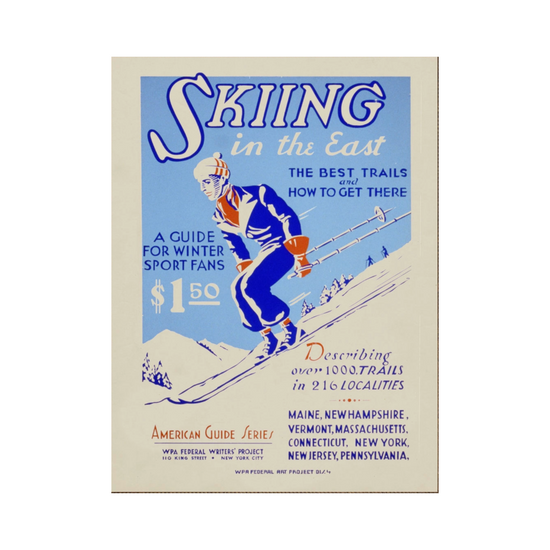 Ski Blue Cover Art Print, Framed by Antique Curiosities