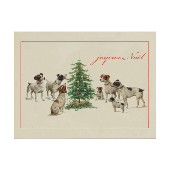 Dog Christmas Art Print, Framed by Antique Curiosities