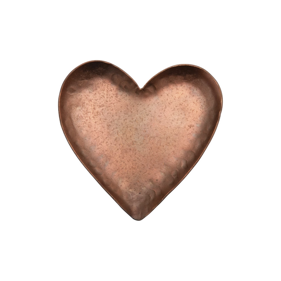Hammered Copper Heart Dish