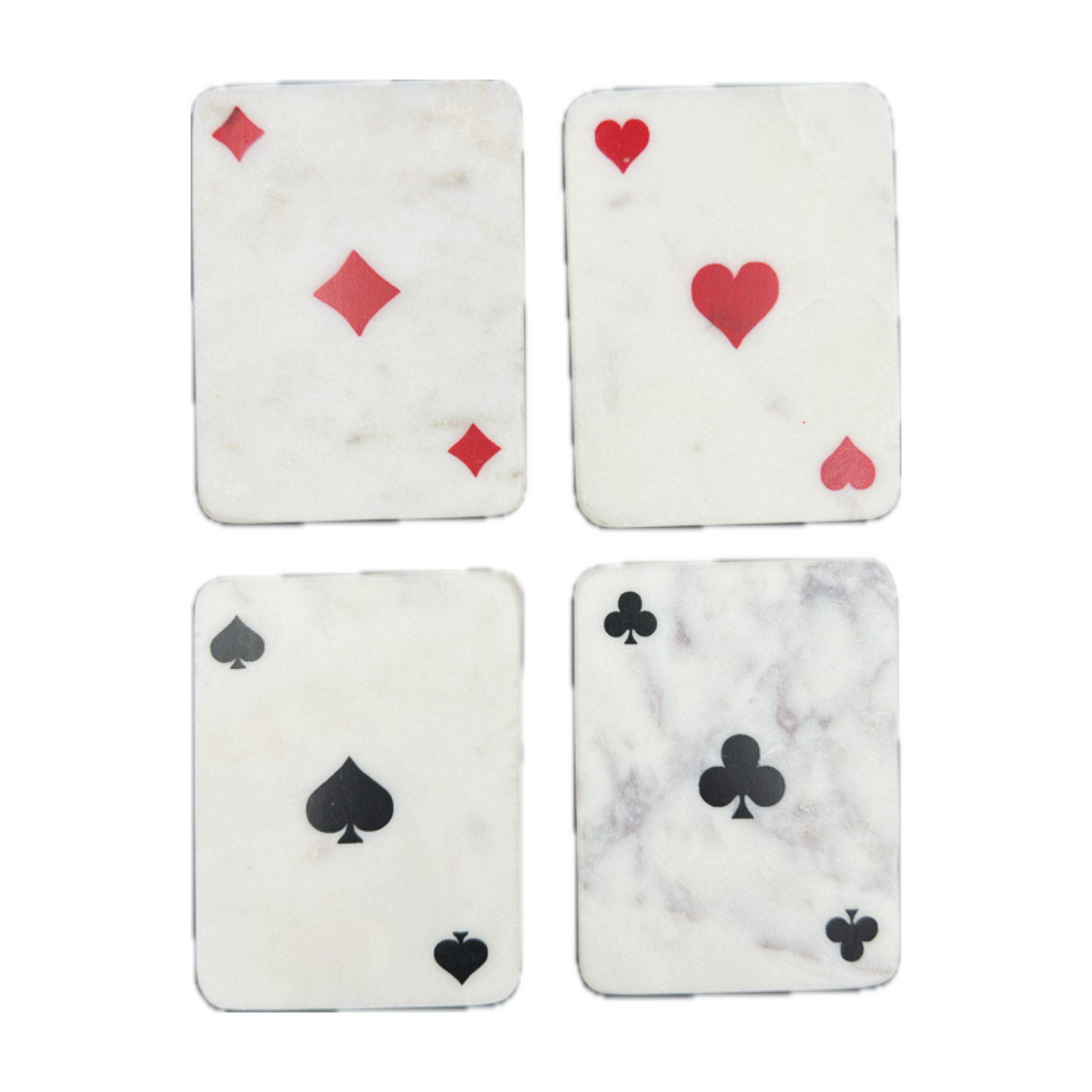 Deck of Card Marble Coaster Set