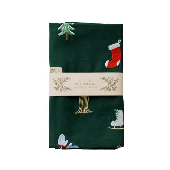 Signs Of The Season Tea Towel by Rifle Paper Co.