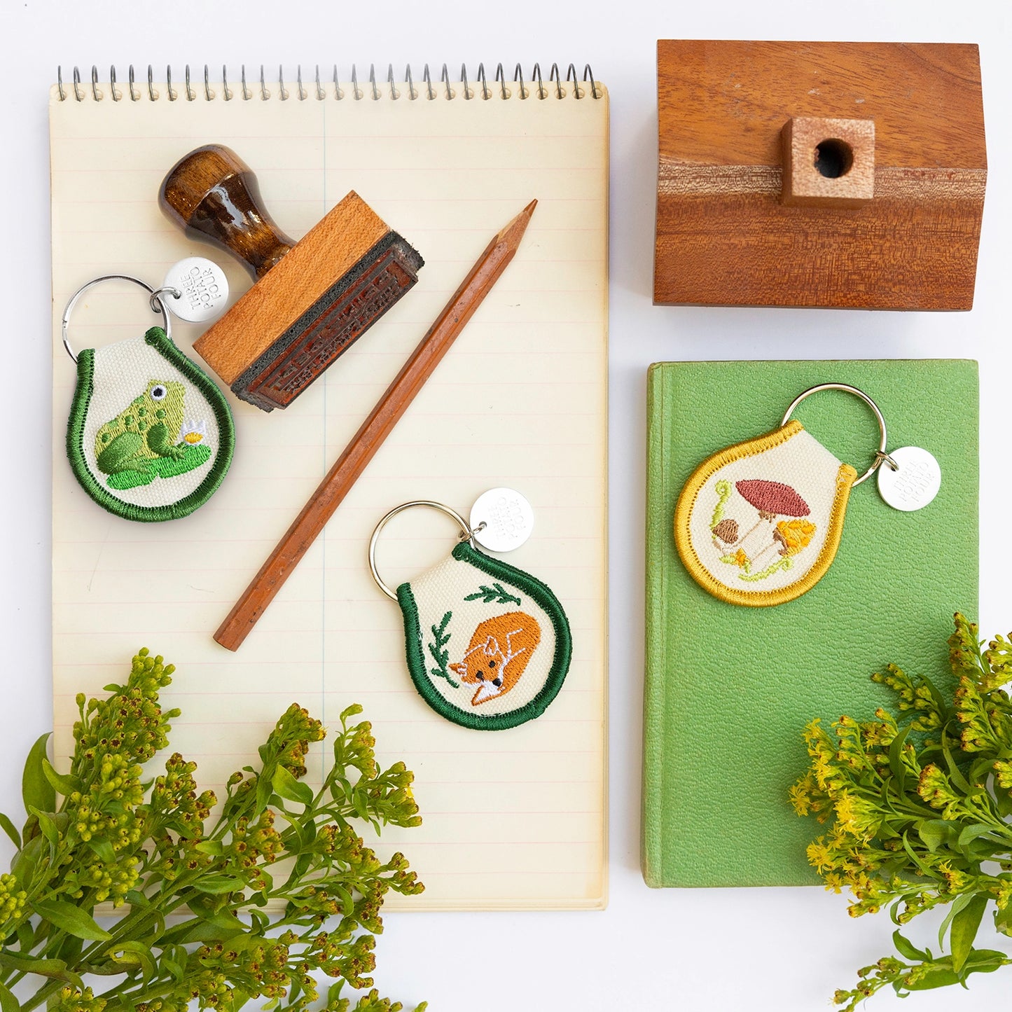 Frog on Lilypad Patch Keychain