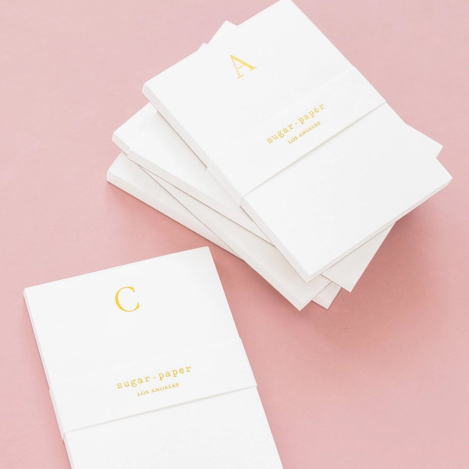 Sugar Paper Monogram Gold Foil Mini Notepad