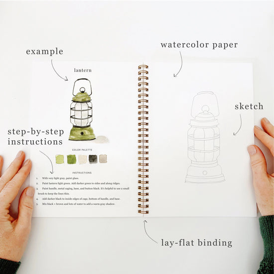 Load image into Gallery viewer, Camping Watercolor Workbook by Emily Lex Studio
