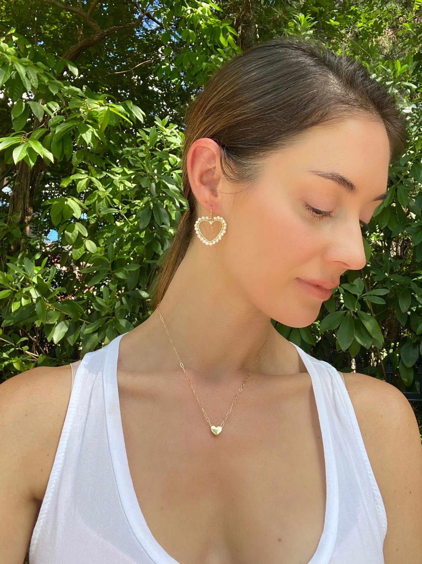 Gold Mini Heart Necklace by Amelia Rose Jewelry